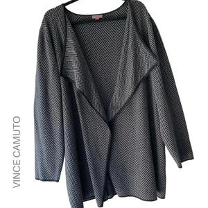 VINCE CAMUTO NWOT HERRINGBONE OPEN FRONT PURE COTTON CARDIGAN | SIZE: XXL